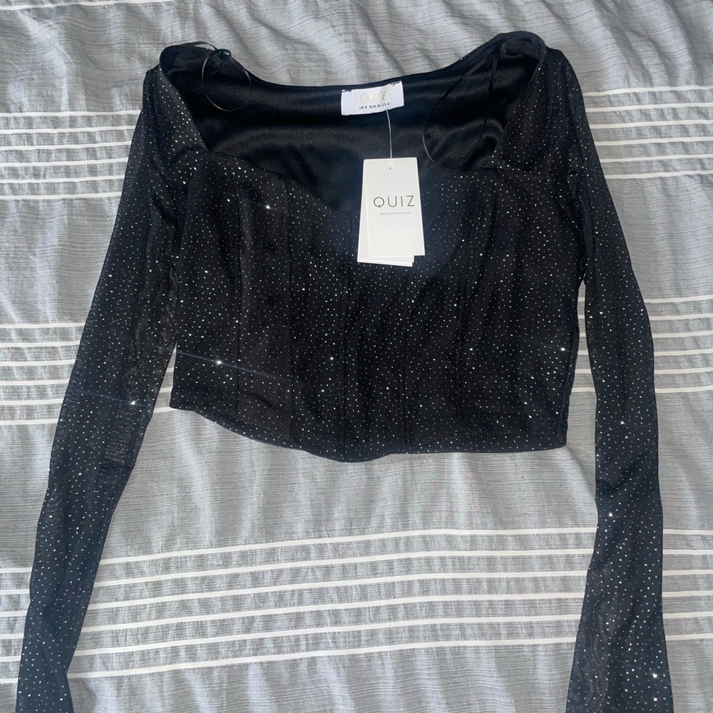 Brand new Diamond Mesh long sleeve top size Small